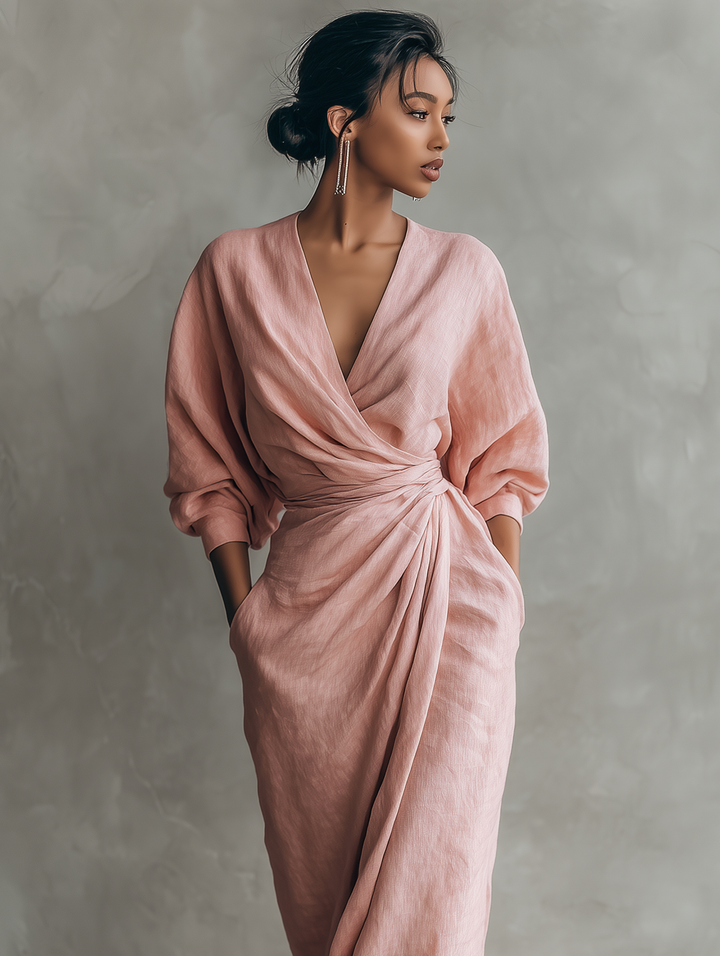 Maxi Dress With V-Neck Line