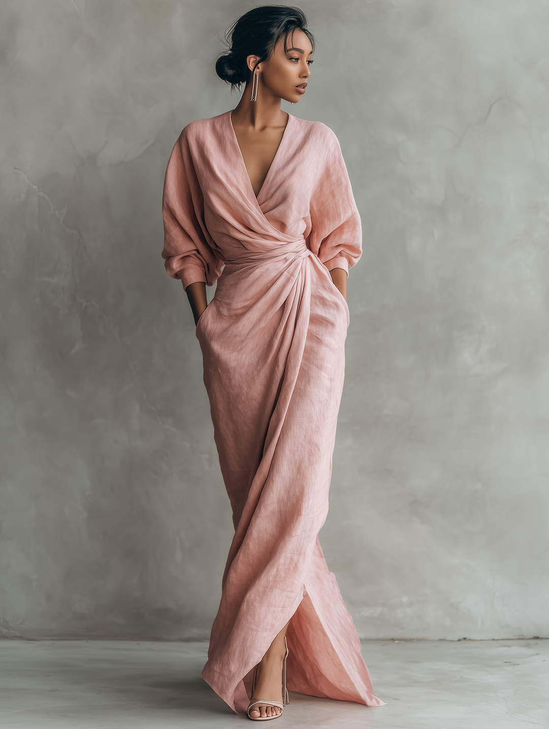 Maxi Dress With V-Neck Line