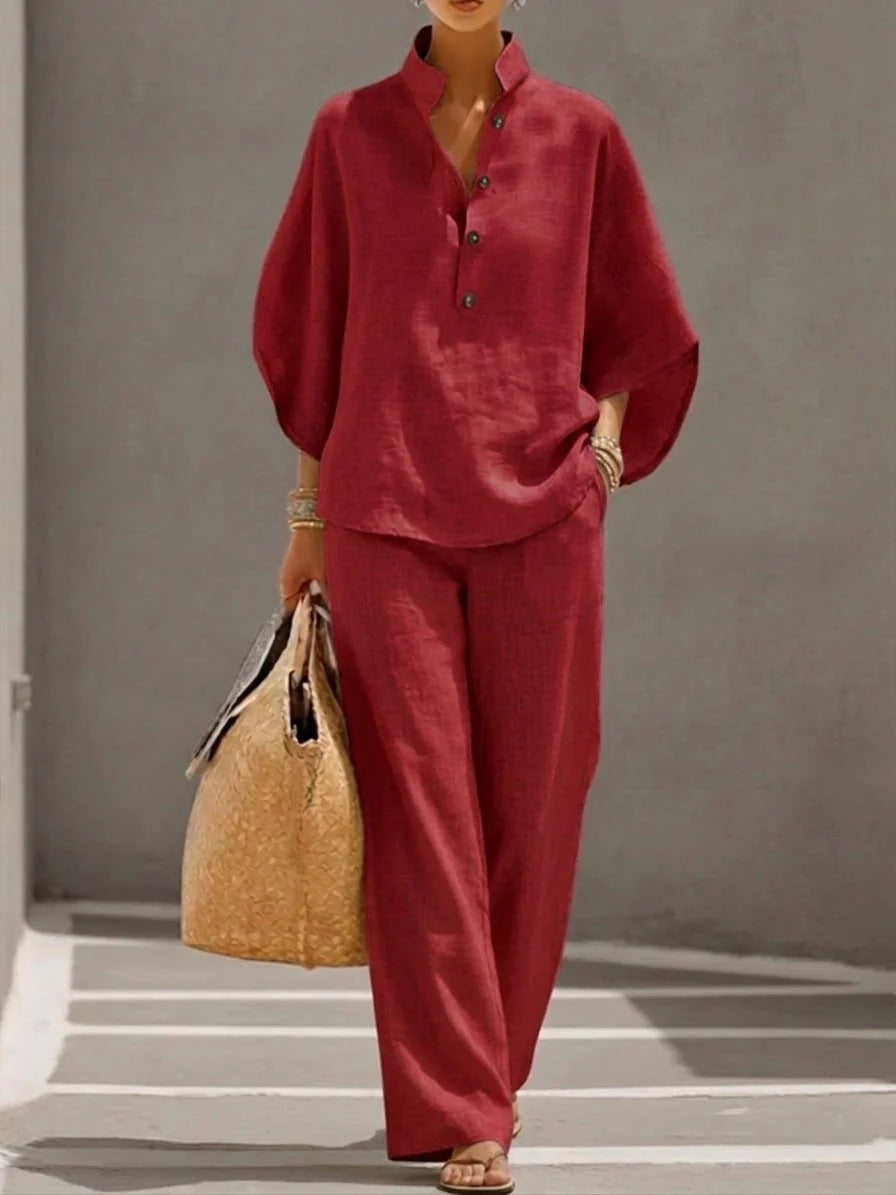 Mariel™ | Relaxed Elegance Cotton Two-Piece Set