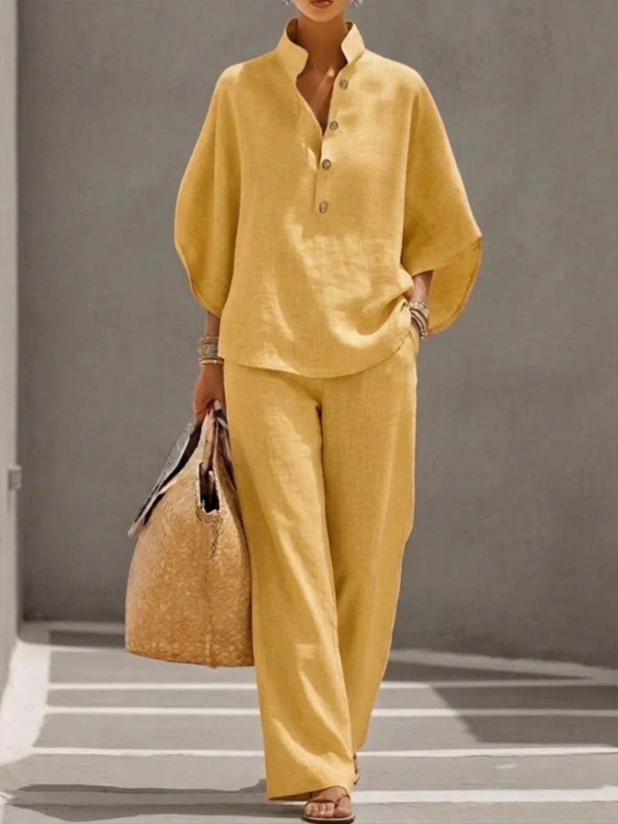 Mariel™ | Relaxed Elegance Cotton Two-Piece Set